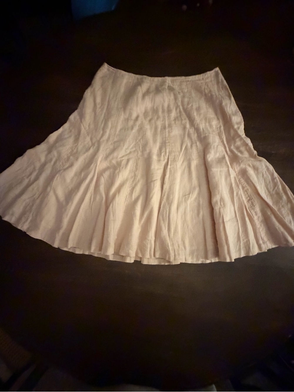 Lauren Ralph Lauren Tissue Linen 
 Skirt Light Pink Plus Size 16W Side zip